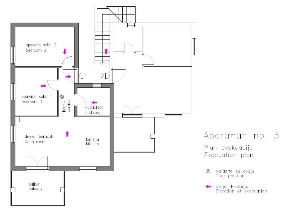 Apartment Traversa Novalja Eksteriør bilde